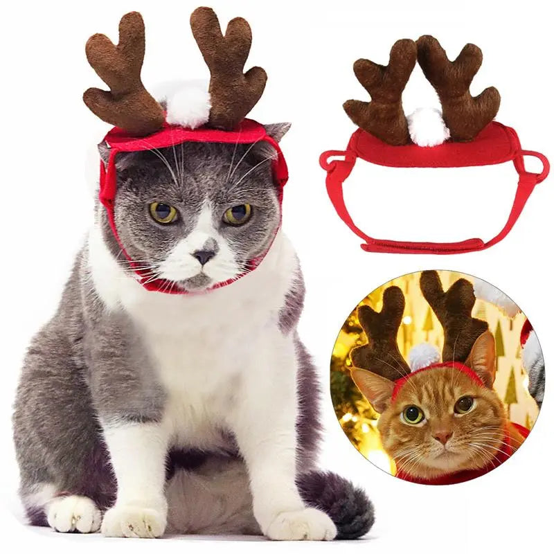 Christmas Dog Headbands Antlers Pet Supplies Dog Cat Deer Headband Decoration Teddy Dog Antlers Dog Gentleman Headdress