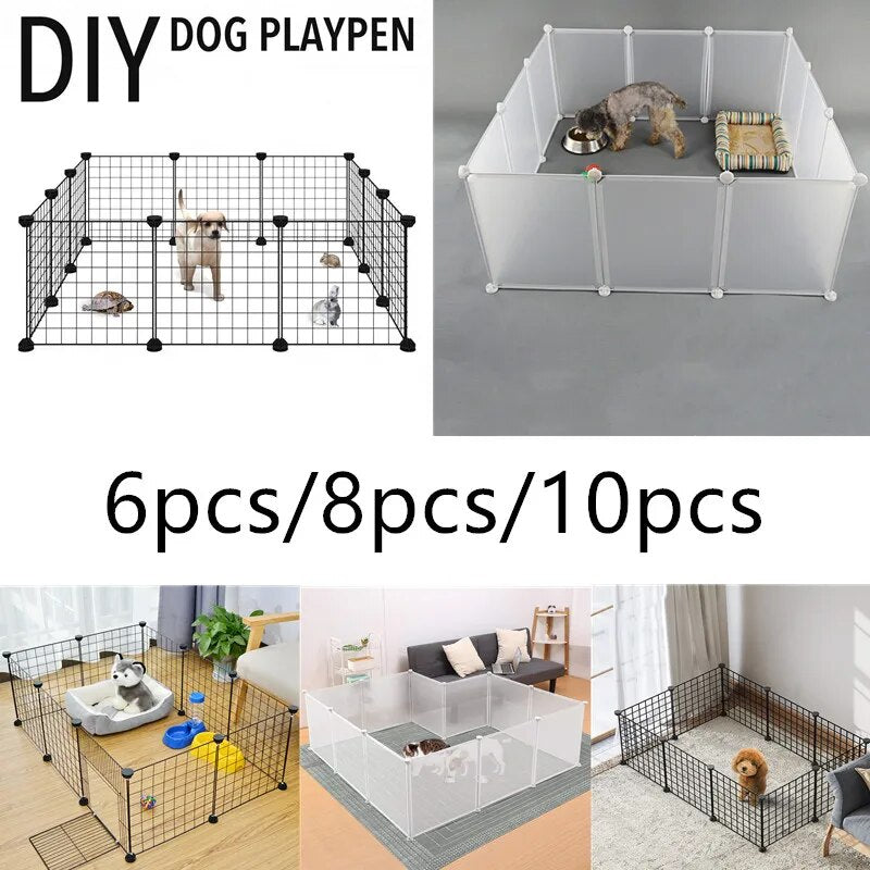 Small Animal Cage Foldable Pet Dogs Playpen Crate Fence Puppy Kennel House Exercise Training Cage Puppy Kitten Space Dog Supplie