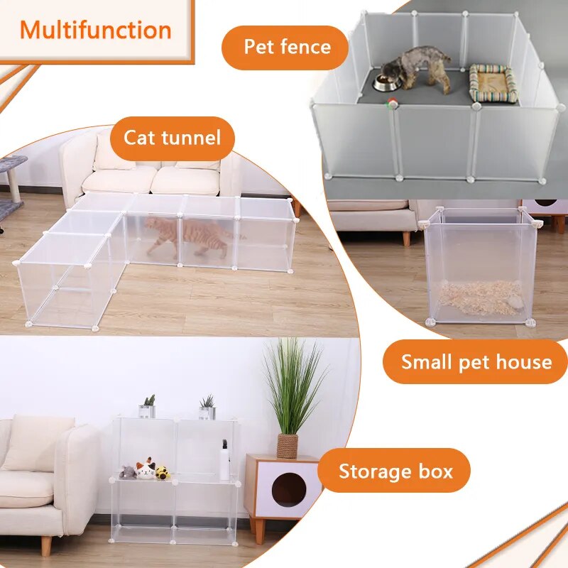 Small Animal Cage Foldable Pet Dogs Playpen Crate Fence Puppy Kennel House Exercise Training Cage Puppy Kitten Space Dog Supplie