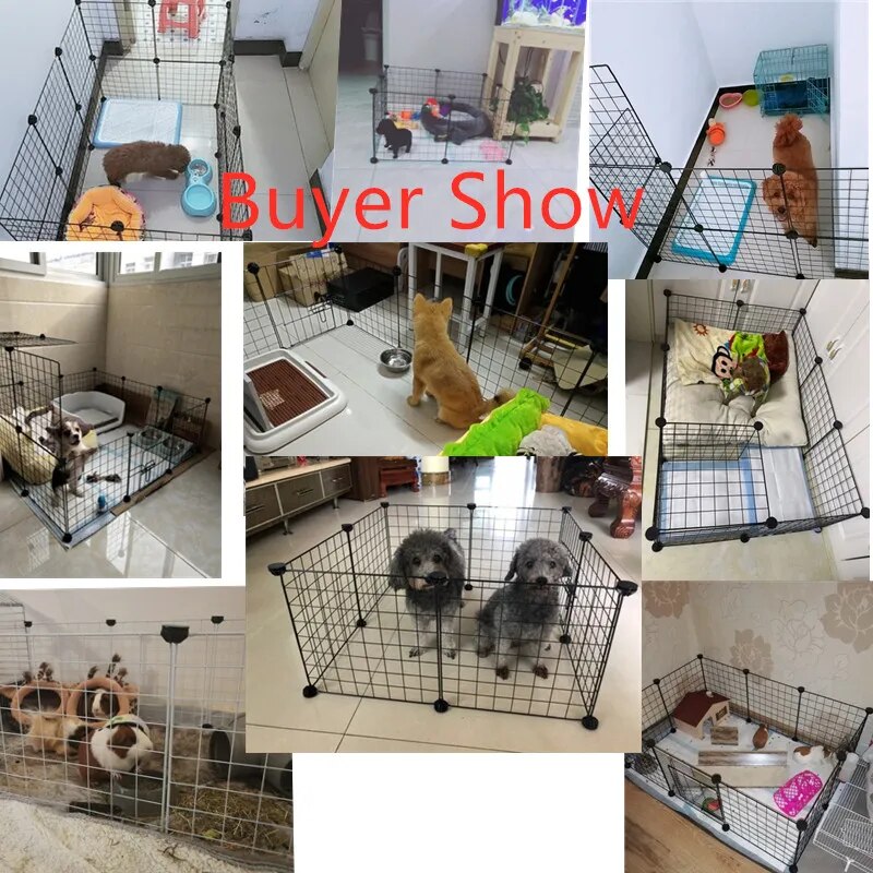 Small Animal Cage Foldable Pet Dogs Playpen Crate Fence Puppy Kennel House Exercise Training Cage Puppy Kitten Space Dog Supplie