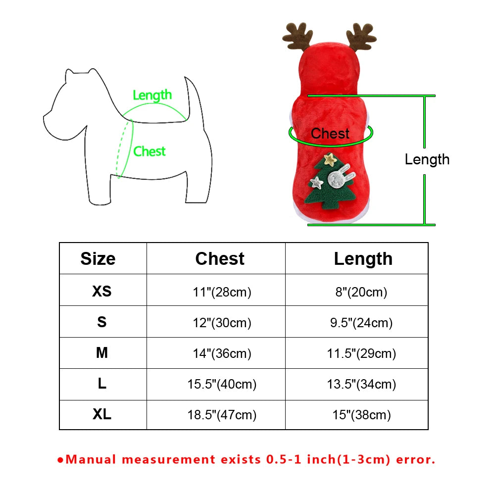 Christmas Dog Clothes Small Dogs Santa Costume for Pug Chihuahua Yorkshire Pet Cat Clothing Jacket Coat Pets Costume