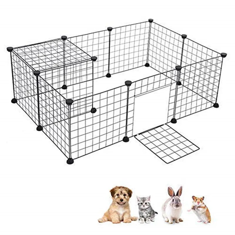 Small Animal Cage Foldable Pet Dogs Playpen Crate Fence Puppy Kennel House Exercise Training Cage Puppy Kitten Space Dog Supplie