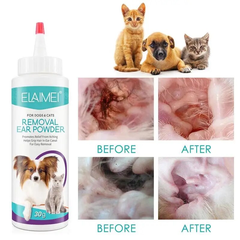 Ear Cleaner Dog Ear Powder For Dogs For Hair Removal Stop Ear Itching Pet Ears Daily Cleaning Health Grooming Cleaning