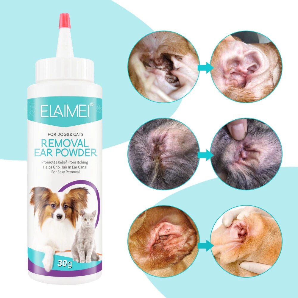 30g Removal Ear Powder Pet Ear Powders Painless Hair Pet Health Care For Dogs Cats Health Care Cleaning Supplies Dog Accessories