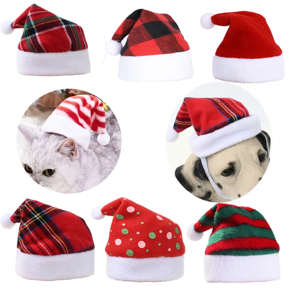 7 Types Pet Cat Dog Christmas Hat Cap Puppy Dog Accessories for Small Dogs Hats for Cats Dog Costumes Pet Supplies Holiday Hat