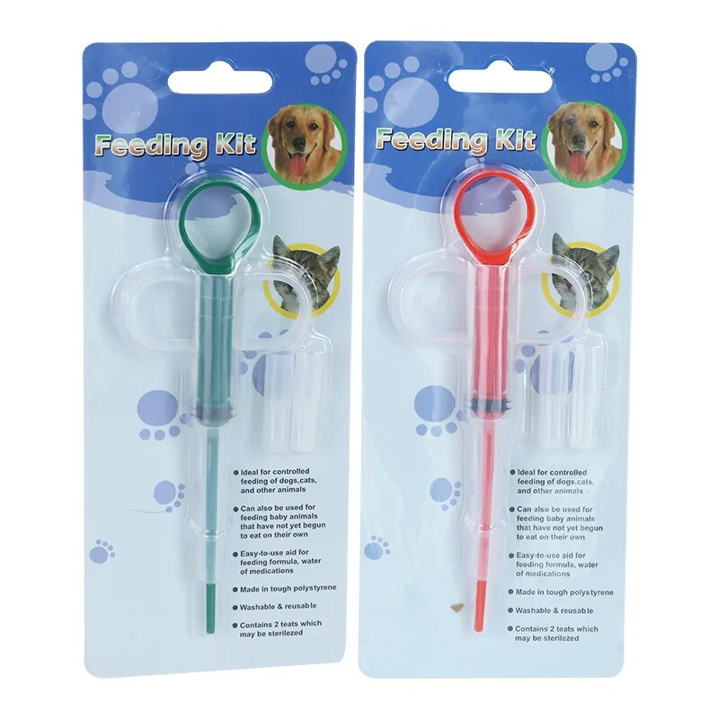 1PCS Pet Medicine Syringe Tablet Pill Gun Piller Push Dispenser Medicine Water Milk Syringe Dog Cat Puppy Feeder Kit