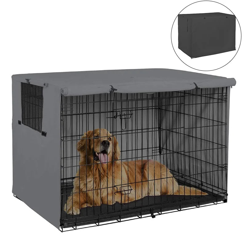 Outdoor Universal Dog Wire Crate Cover Dog Cage Rainproof Dust Covers Waterproof Sun Protection Durable Pet Kennel Case