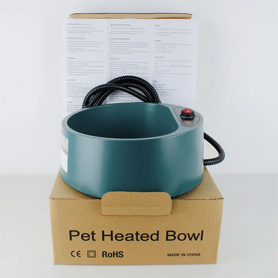 Winter Electric Pet Self Heated Dog Water Bowl Outdoors Heated Feed Bowl Constant Temperature Anti Icing Pet Feeding Accessories