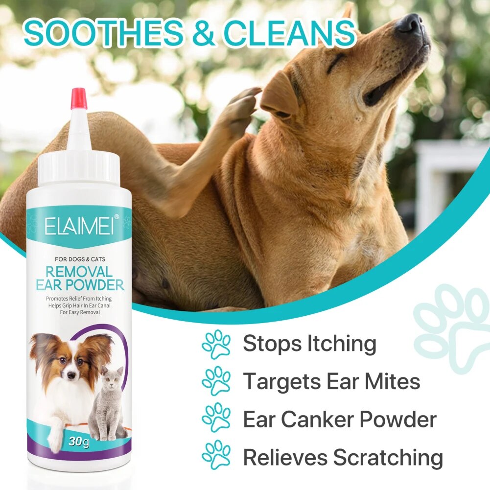 30g Removal Ear Powder Pet Ear Powders Painless Hair Pet Health Care For Dogs Cats Health Care Cleaning Supplies Dog Accessories