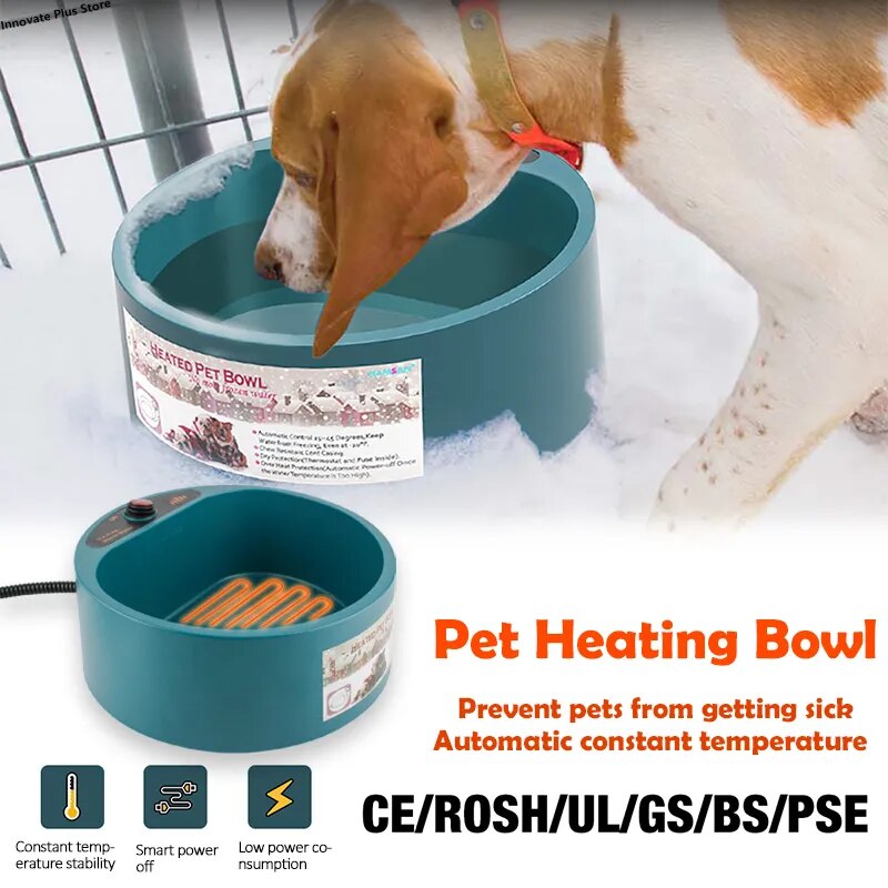 Winter Electric Pet Self Heated Dog Water Bowl Outdoors Heated Feed Bowl Constant Temperature Anti Icing Pet Feeding Accessories